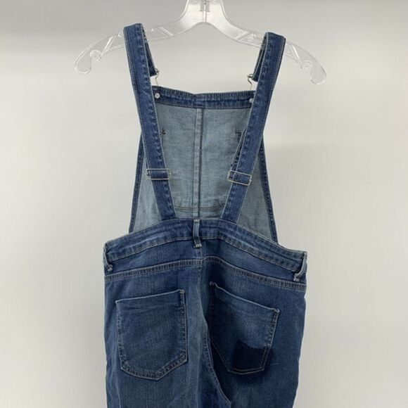 Distressed Skinny Leg Denim Stretch Overalls C&A - Picture 5 of 9